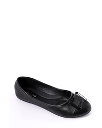 FAN-DJTF-005 Decorative Buckle Slip On Leather Flats