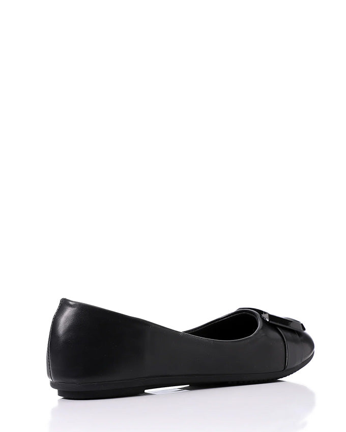 FAN-DJTF-005 Decorative Buckle Slip On Leather Flats