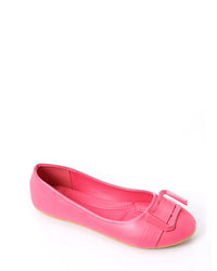 FAN-DJTF-005 Decorative Buckle Slip On Leather Flats