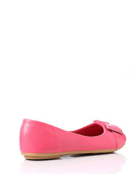 FAN-DJTF-005 Decorative Buckle Slip On Leather Flats