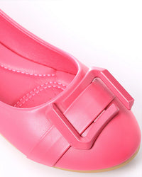 FAN-DJTF-005 Decorative Buckle Slip On Leather Flats