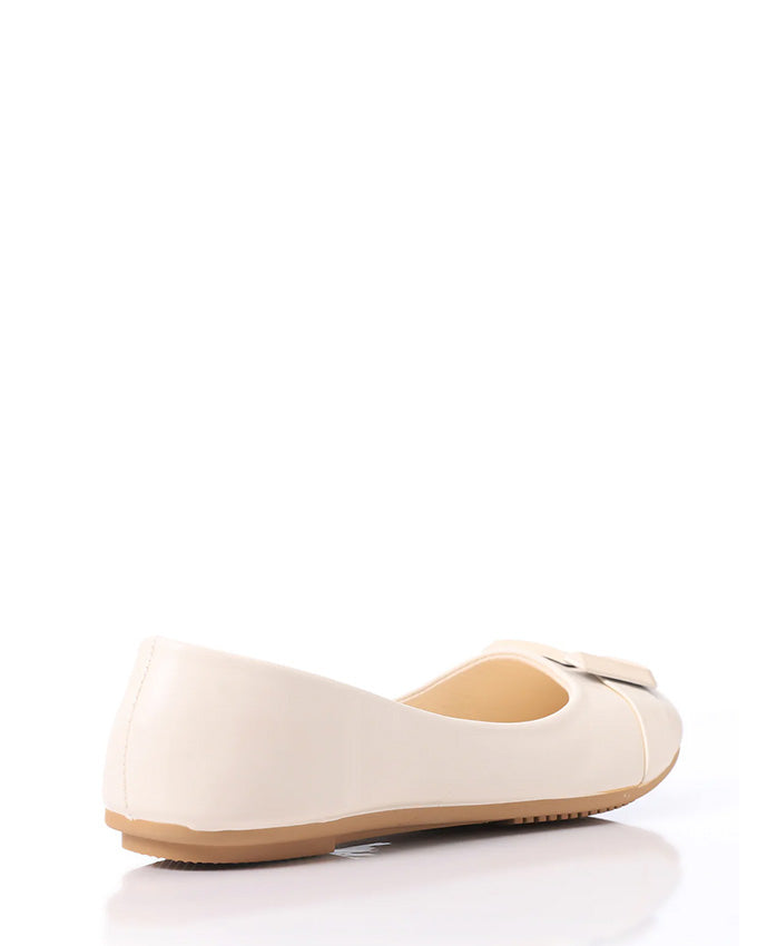 FAN-DJTF-005 Decorative Buckle Slip On Leather Flats