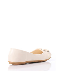 FAN-DJTF-005 Decorative Buckle Slip On Leather Flats