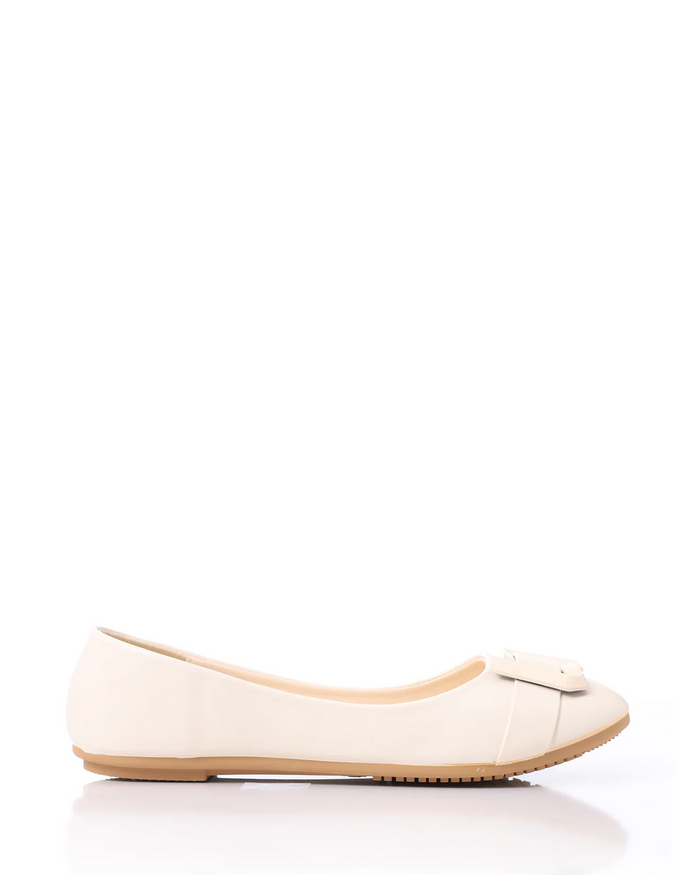 FAN-DJTF-005 Decorative Buckle Slip On Leather Flats