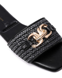 FAN-DJTF-016 Braided Strap Straw Women Slippers