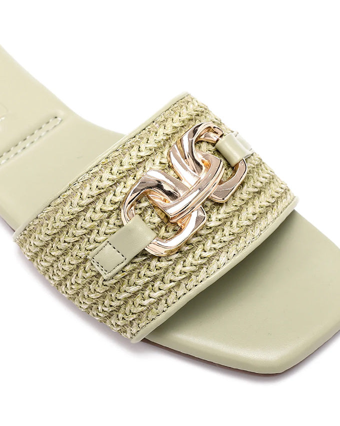 FAN-DJTF-016 Braided Strap Straw Women Slippers