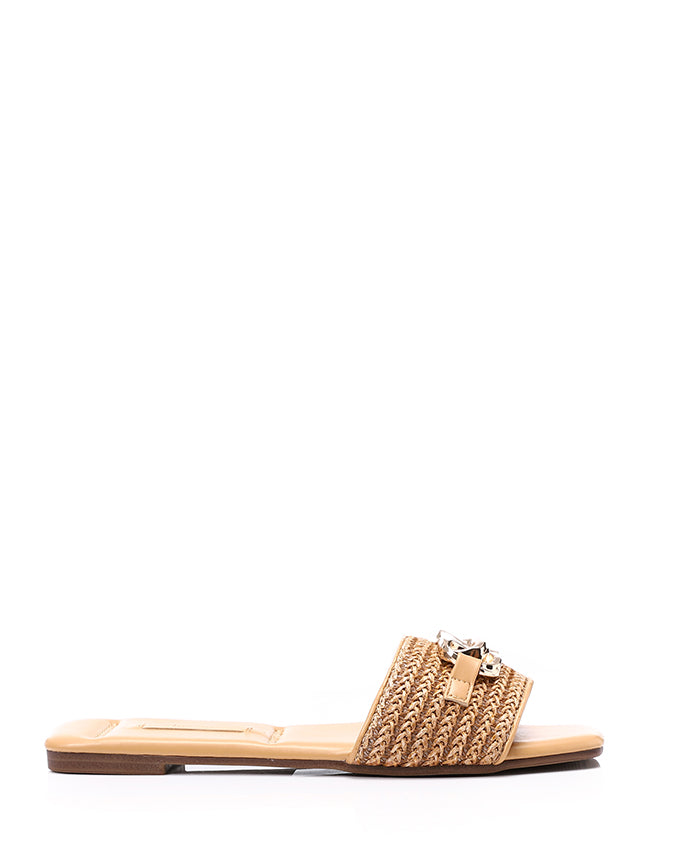 FAN-DJTF-016 Braided Strap Straw Women Slippers