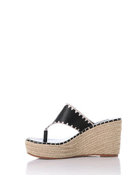 FAN-DJTF-017 Leather & Straw Thong Slippers