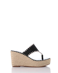 FAN-DJTF-017 Leather & Straw Thong Slippers