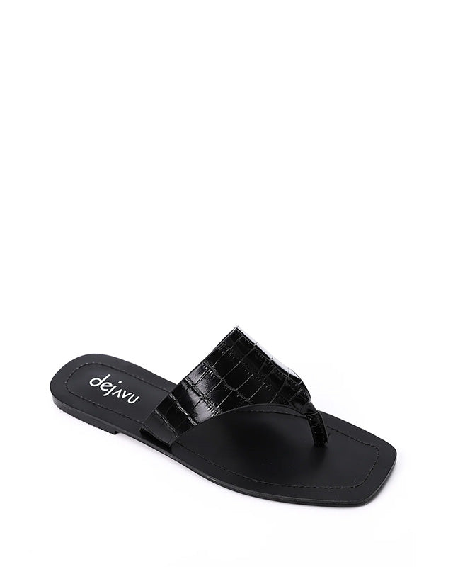 FAN-DJTF-024 Reptile Pattenred Leather Slippers