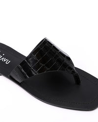 FAN-DJTF-024 Reptile Pattenred Leather Slippers