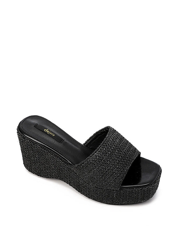 JAL-DJTF-017 Gold Heeled Simple Slippers