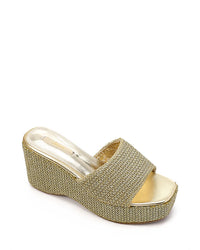 JAL-DJTF-017 Gold Heeled Simple Slippers
