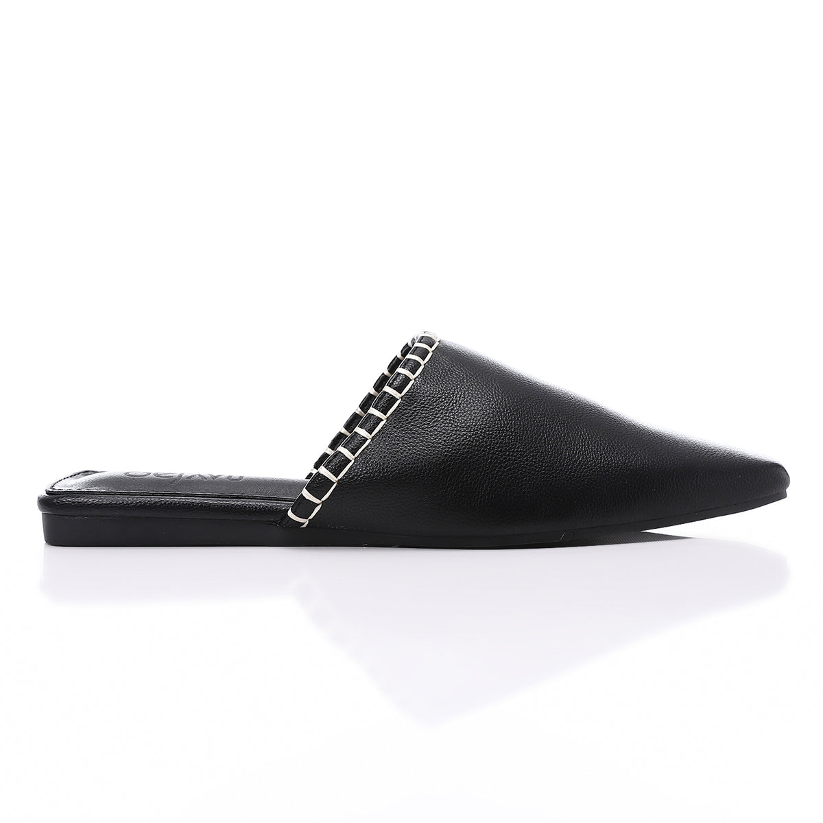 JAL-DJTF-051 Textured Leather Slip On Flat Mules