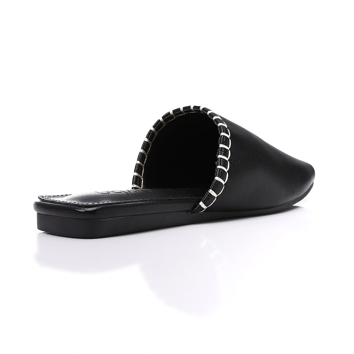 JAL-DJTF-051 Textured Leather Slip On Flat Mules