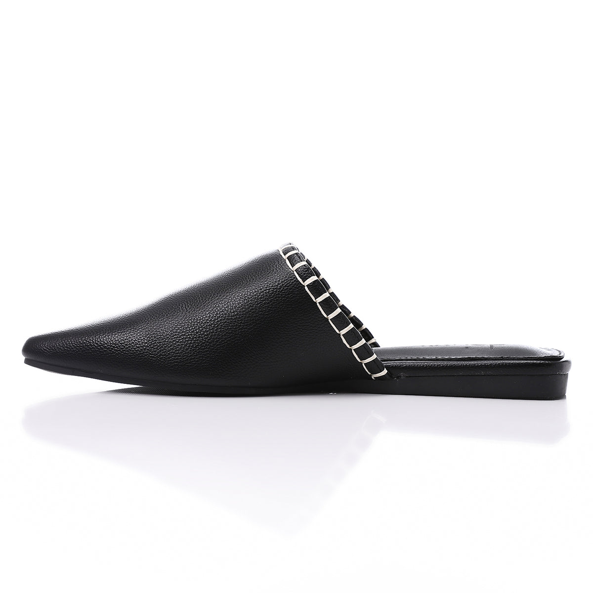 JAL-DJTF-051 Textured Leather Slip On Flat Mules