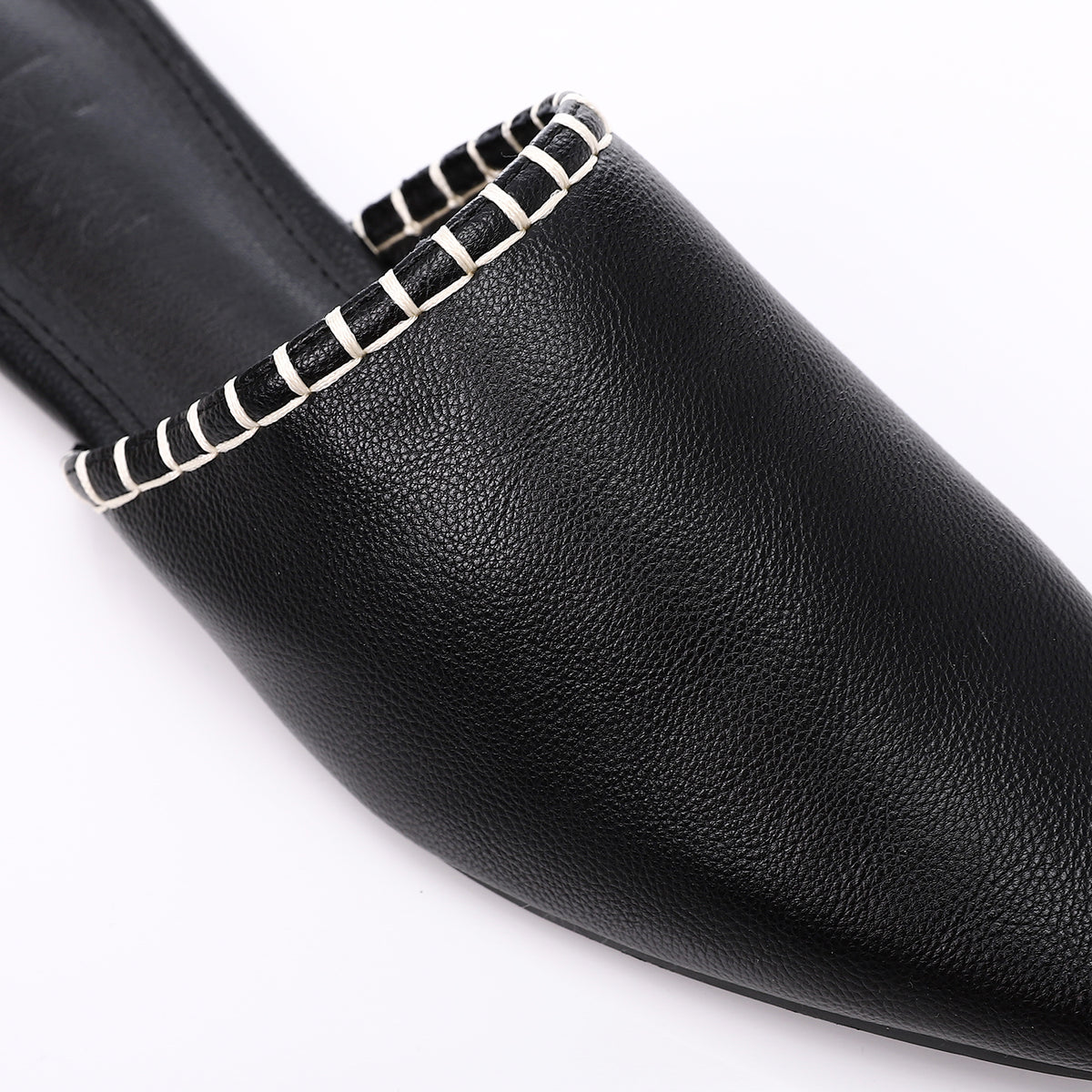 JAL-DJTF-051 Textured Leather Slip On Flat Mules