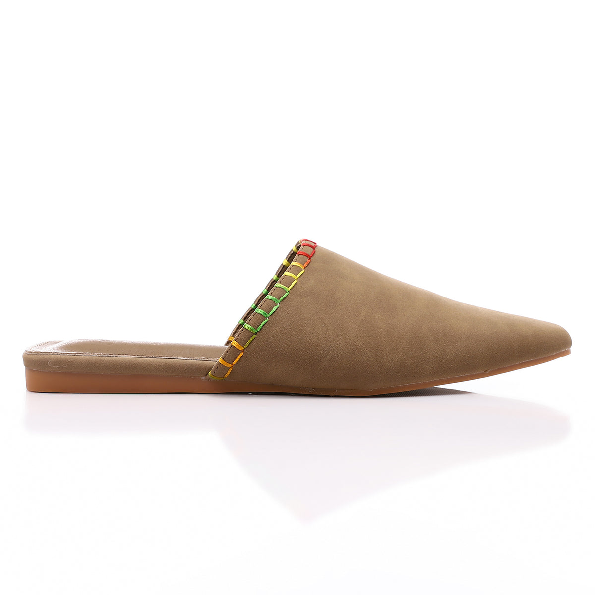 JAL-DJTF-051 Textured Leather Slip On Flat Mules