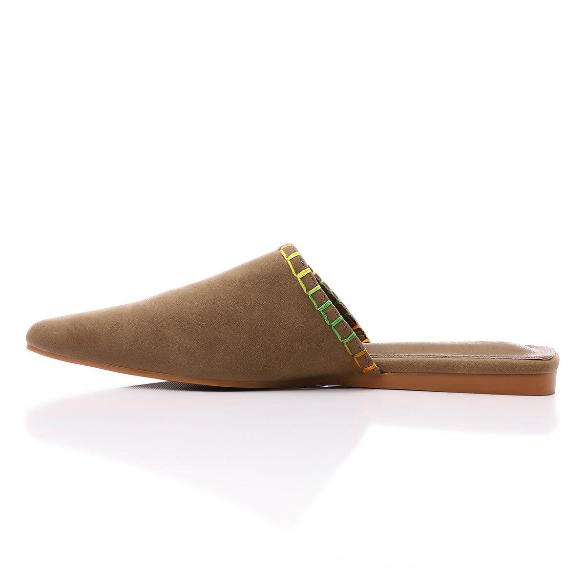 JAL-DJTF-051 Textured Leather Slip On Flat Mules