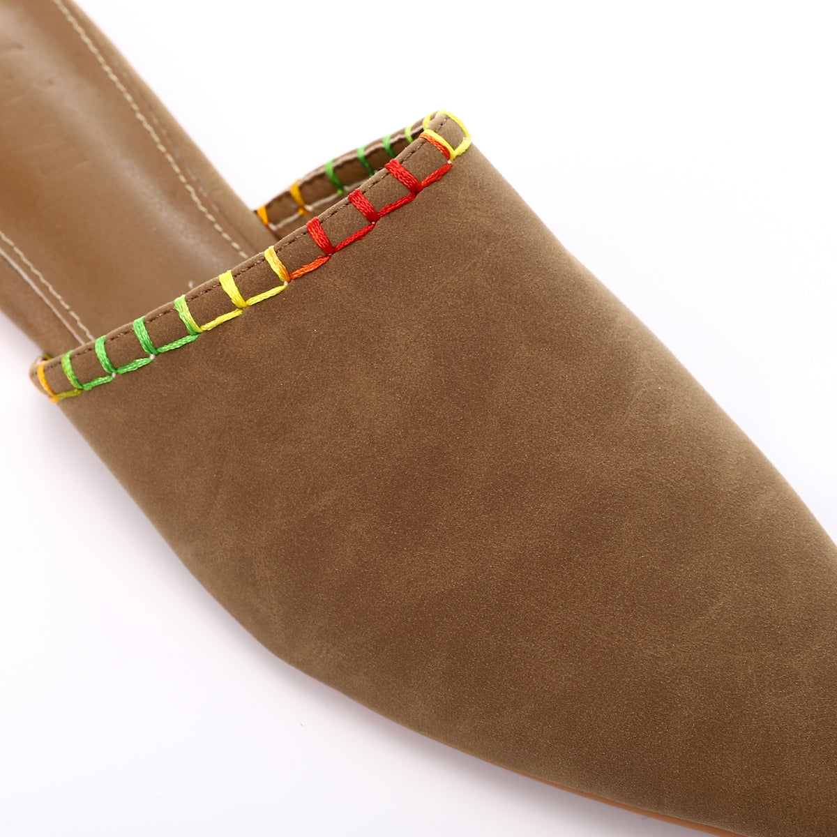 JAL-DJTF-051 Textured Leather Slip On Flat Mules