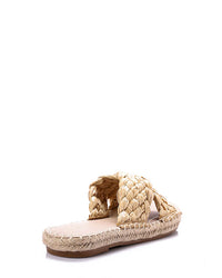 JAL-DJTH-004 Cross Toecap Straw Slip On Slippers