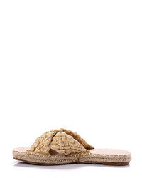 JAL-DJTH-004 Cross Toecap Straw Slip On Slippers