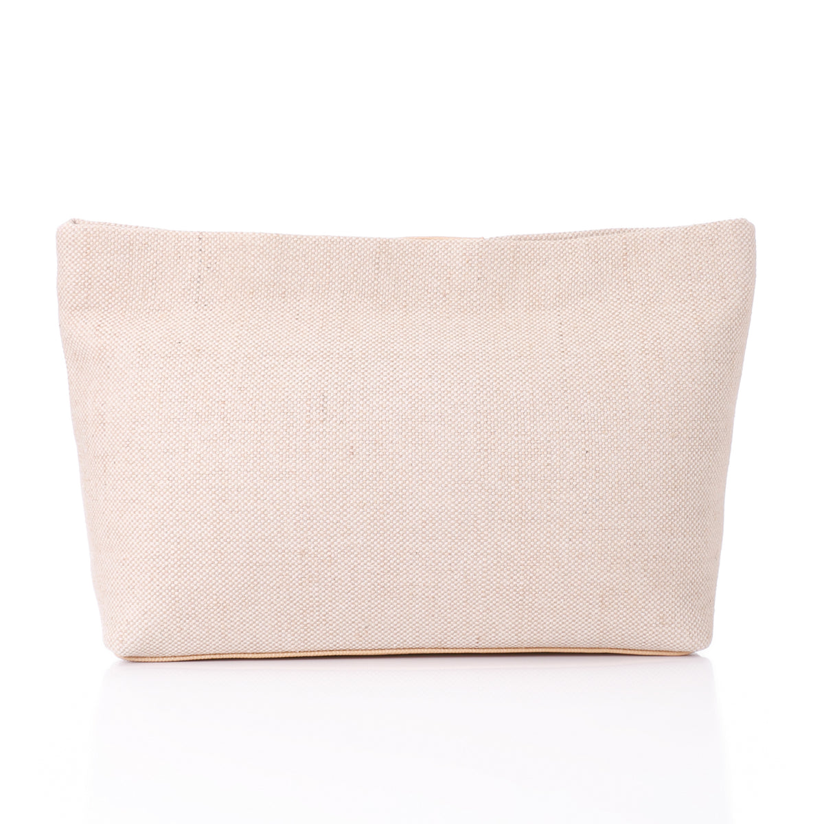 LID-DJTF-022 Vertical Leather Detail For Linen Simple Pouch