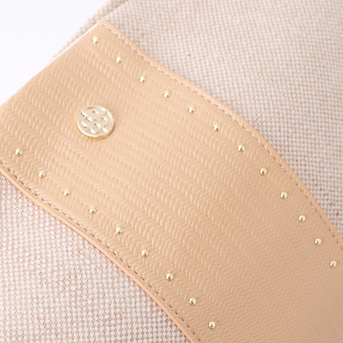 LID-DJTF-022 Vertical Leather Detail For Linen Simple Pouch