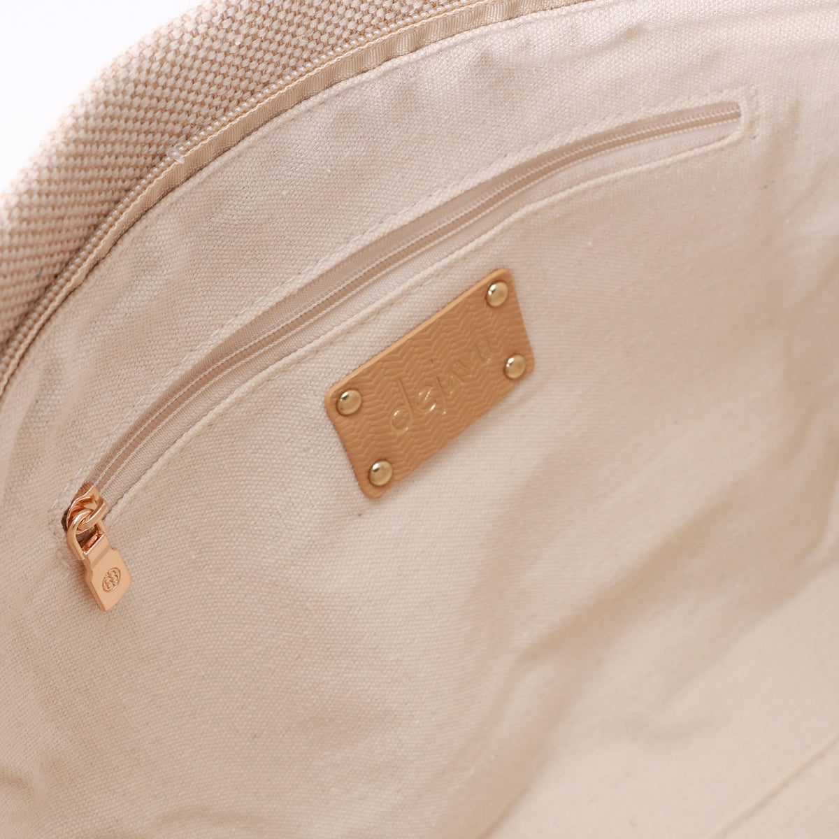 LID-DJTF-022 Vertical Leather Detail For Linen Simple Pouch