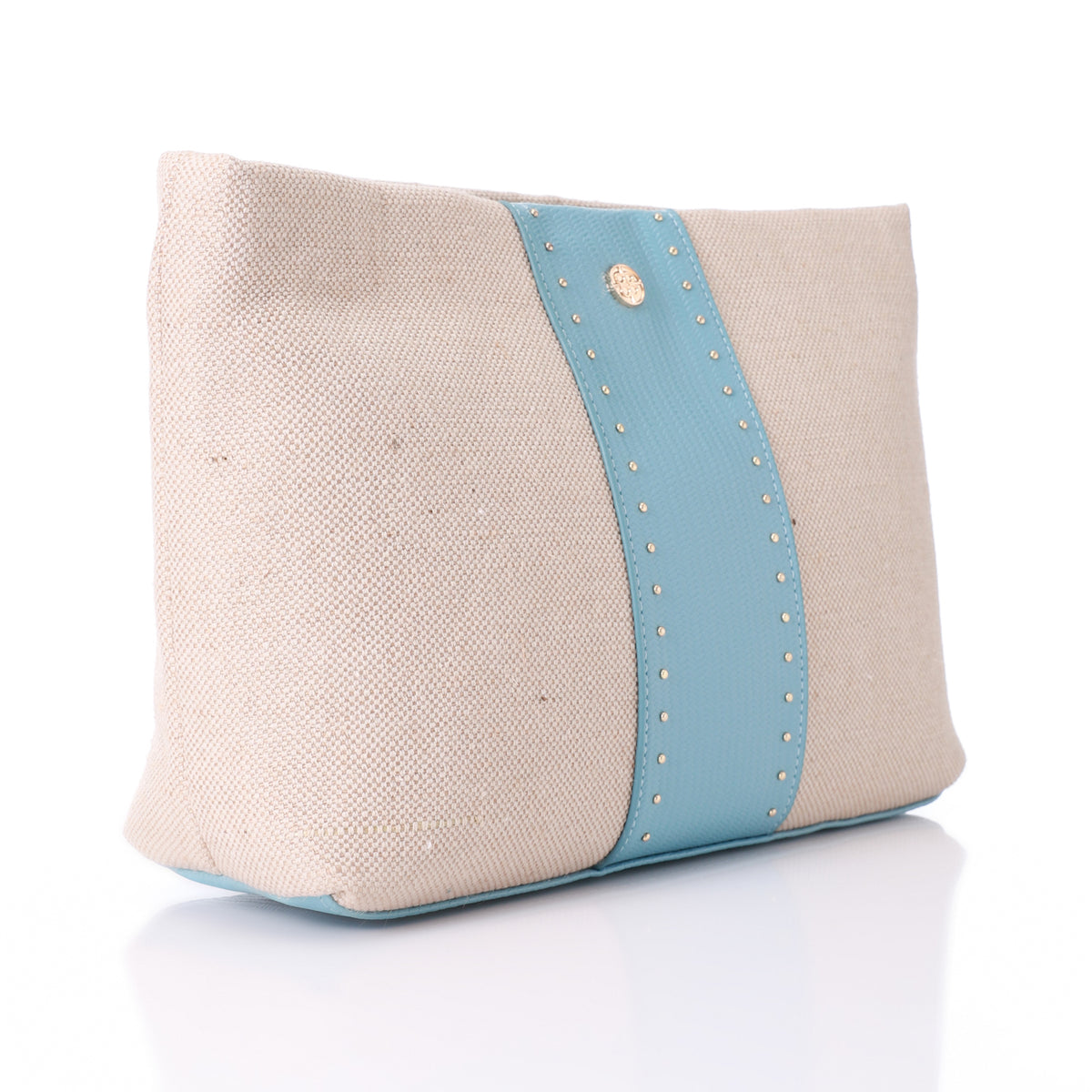 LID-DJTF-022 Vertical Leather Detail For Linen Simple Pouch