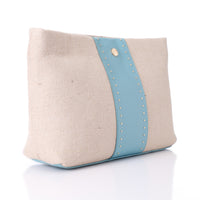 LID-DJTF-022 Vertical Leather Detail For Linen Simple Pouch