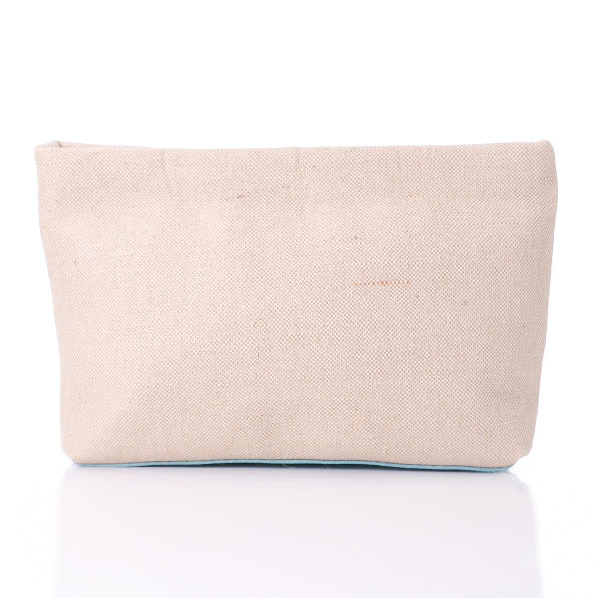 LID-DJTF-022 Vertical Leather Detail For Linen Simple Pouch
