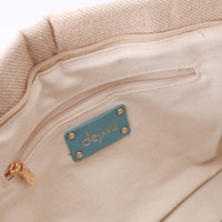 LID-DJTF-022 Vertical Leather Detail For Linen Simple Pouch