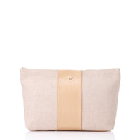 LID-DJTF-022 Vertical Leather Detail For Linen Simple Pouch
