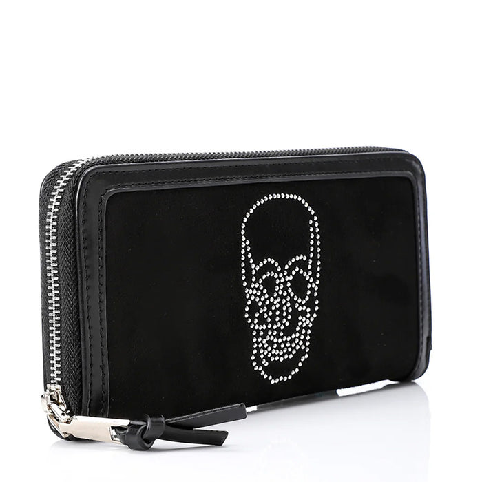 LID-DVTF-014 Diamond Skull Suede Wallet