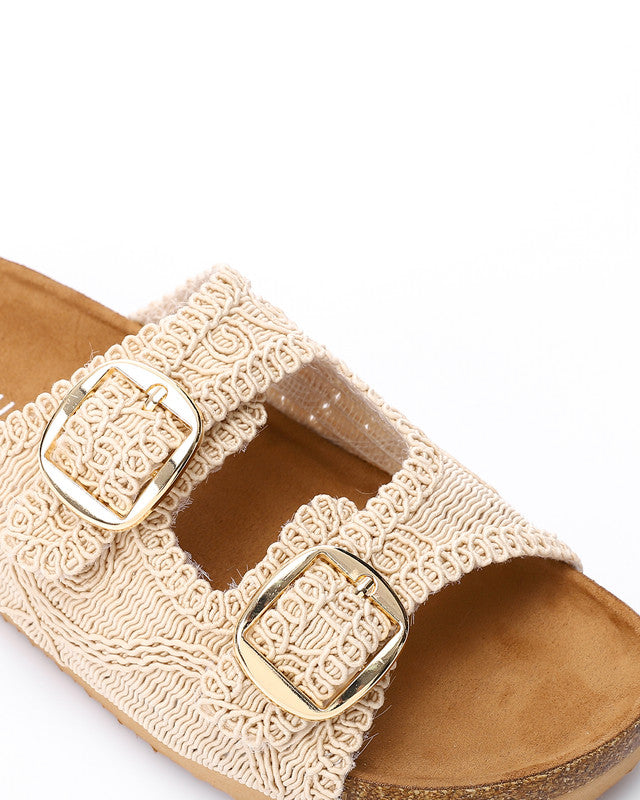 FAN-DJTV-002 Lace Breeze Buckle Slipper