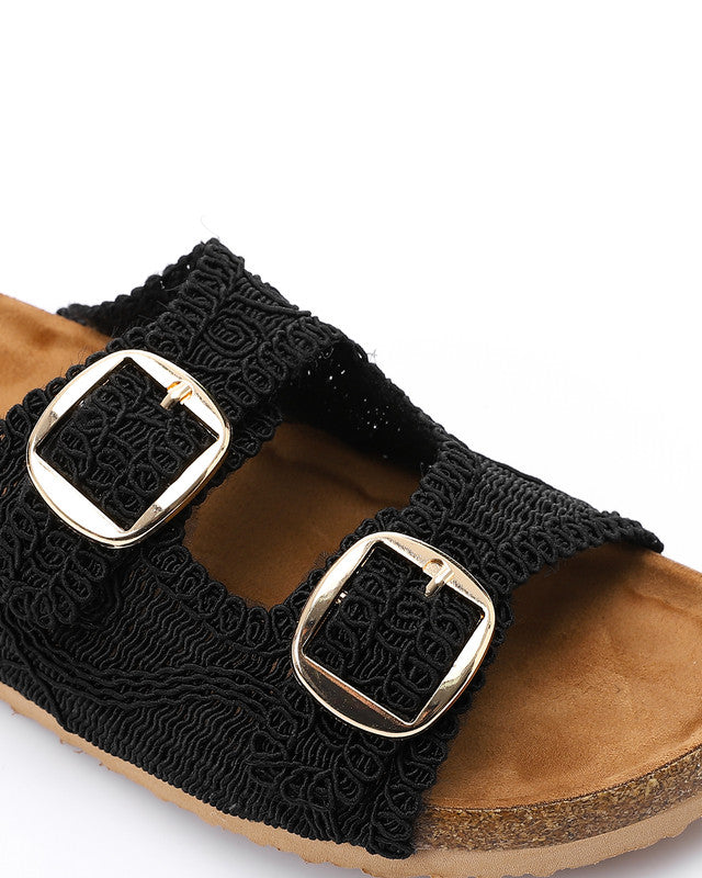 FAN-DJTV-002 Lace Breeze Buckle Slipper