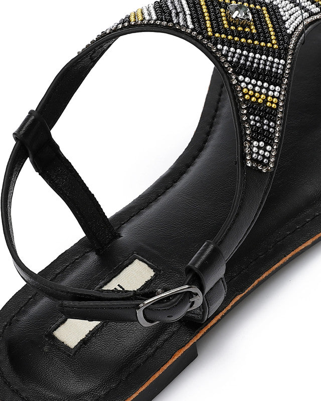 FAN-DJTV-006 Buckle Closure Embellished Sandal