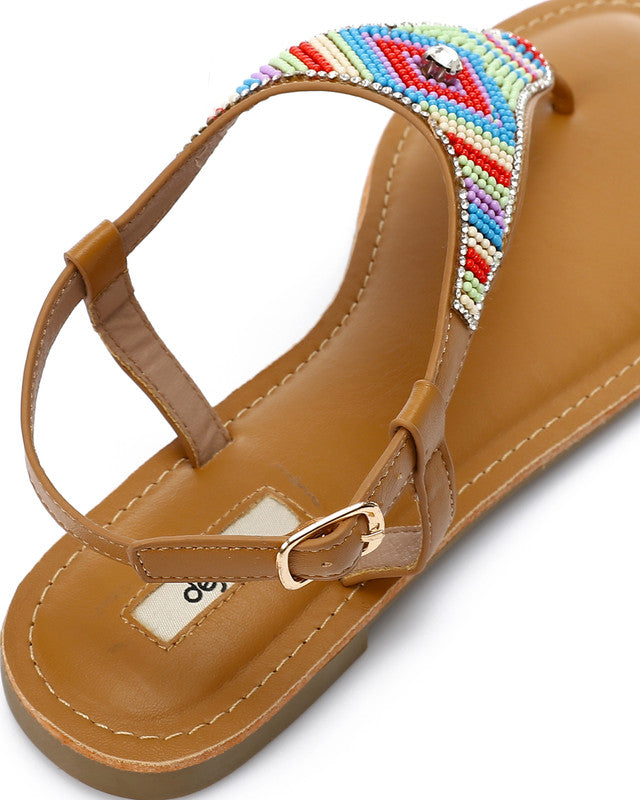 FAN-DJTV-006 Buckle Closure Embellished Sandal