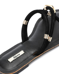 FAN-DJTV-007 Decorative Gold Charms Flat Slipper