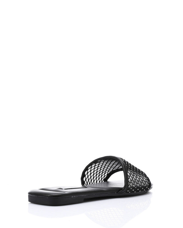 FAN-DJTV-009 Strass Wedge Slipper