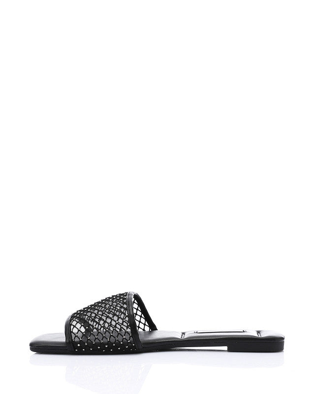 FAN-DJTV-009 Strass Wedge Slipper