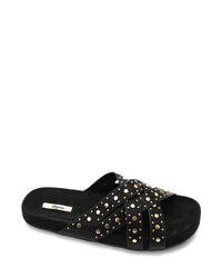 FAN-DJTV-012 Taupe Studded Slipper