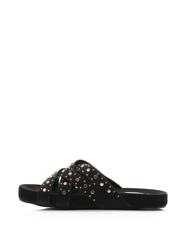 FAN-DJTV-012 Taupe Studded Slipper