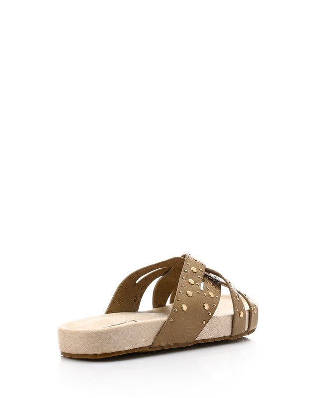 FAN-DJTV-012 Taupe Studded Slipper