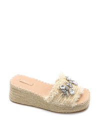 FAN-DJTV-013 Strassy Mid Heel Wedge Slipper