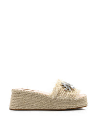 FAN-DJTV-013 Strassy Mid Heel Wedge Slipper