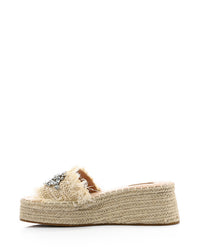 FAN-DJTV-013 Strassy Mid Heel Wedge Slipper