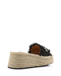 FAN-DJTV-013 Strassy Mid Heel Wedge Slipper