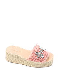 FAN-DJTV-013 Strassy Mid Heel Wedge Slipper